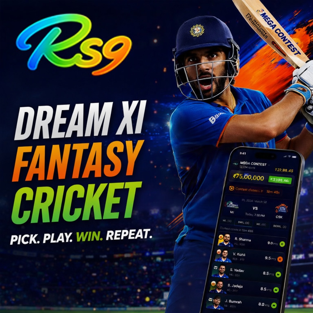 RS9 Dream XI fantasy cricket ad visual